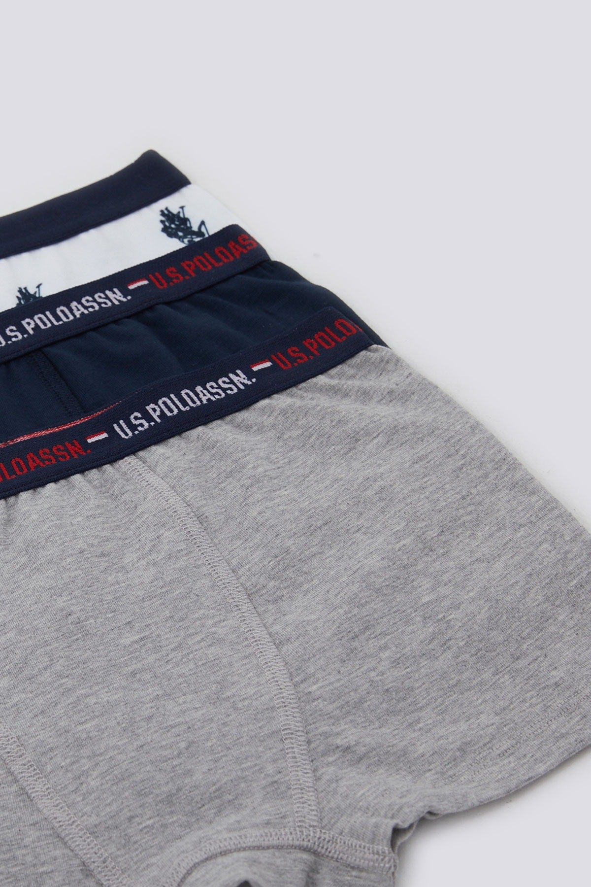 U.S. Polo Assn., Set de boxeri cu banda logo in talie, pentru copii - 3 perechi