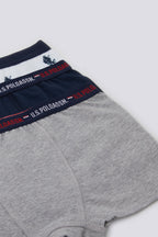 U.S. Polo Assn., Set de boxeri cu banda logo in talie, pentru copii - 3 perechi