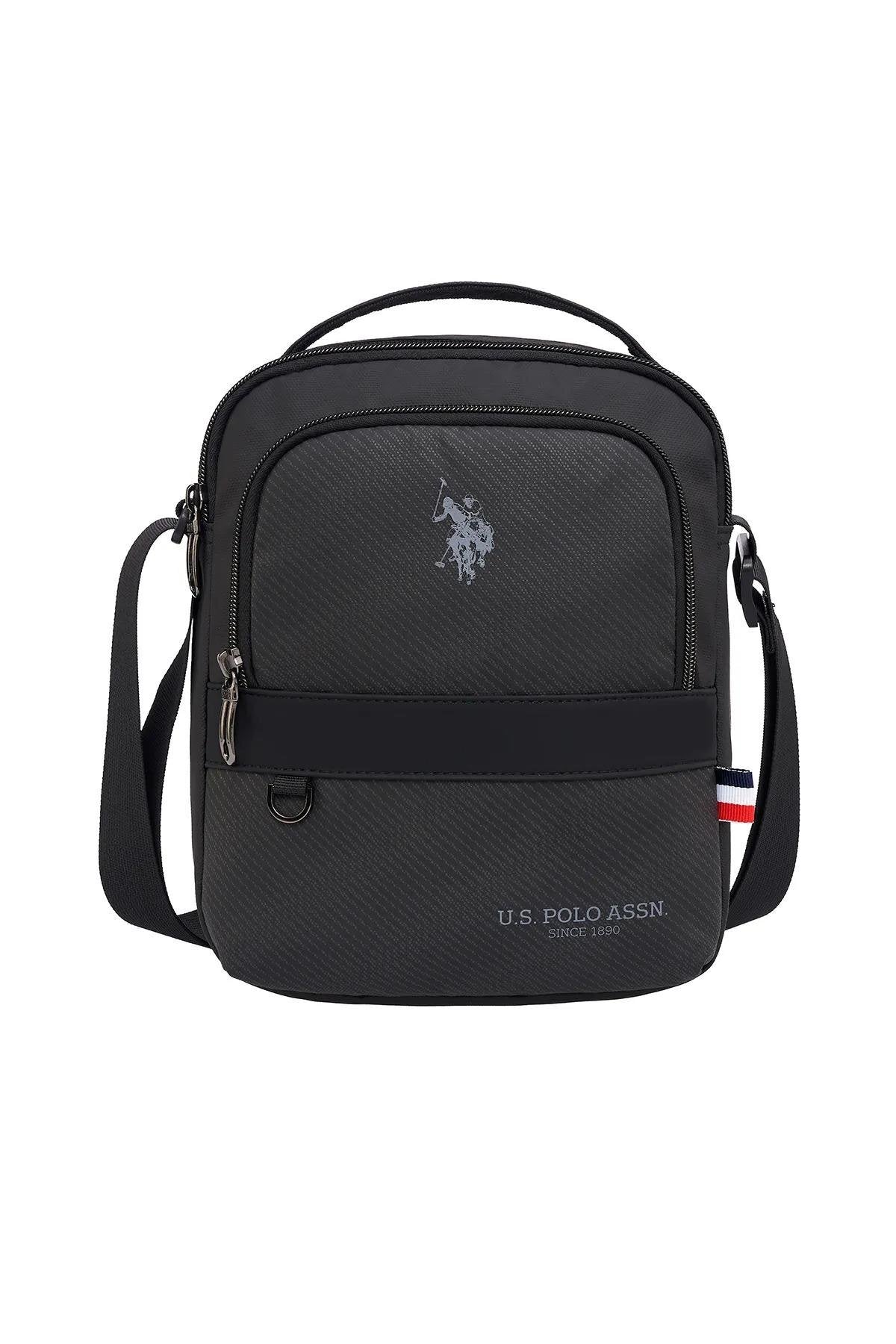 U.S. Polo Assn., Geanta crossbody cu logo, Negru