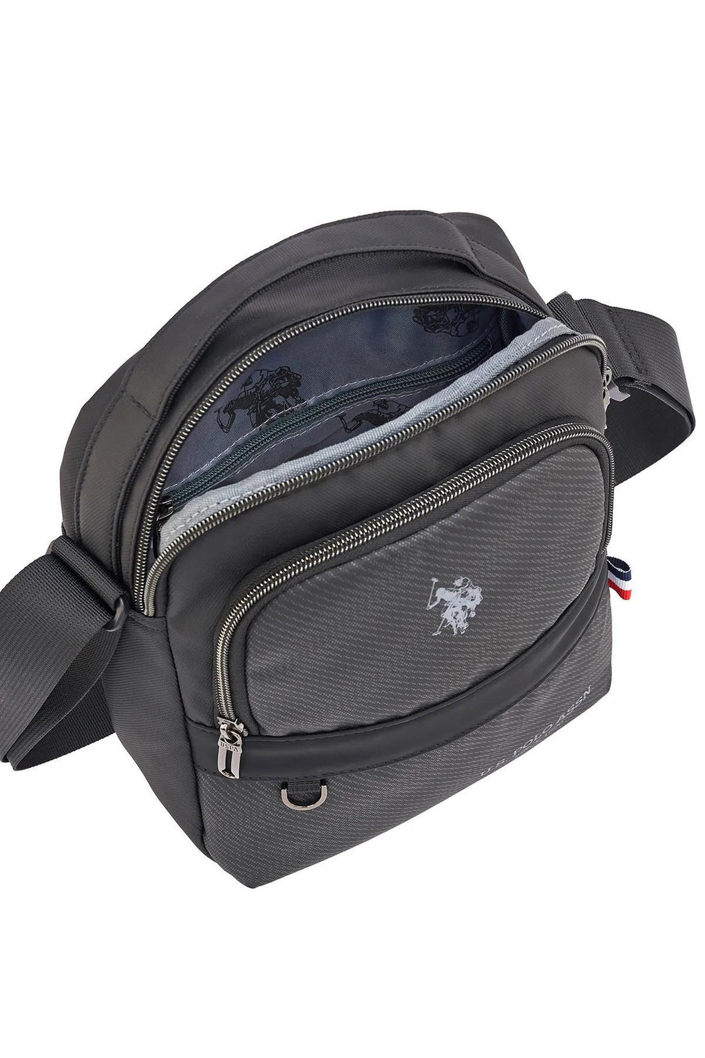 U.S. Polo Assn., Geanta crossbody cu logo, Negru