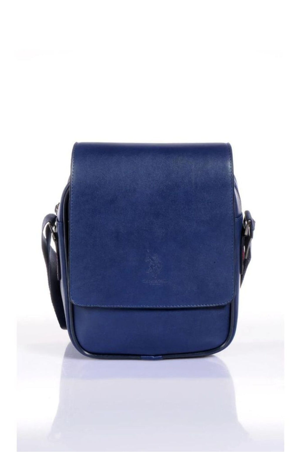 U.S. Polo Assn., Geanta crossbody de piele cu clapa, Bleumarin