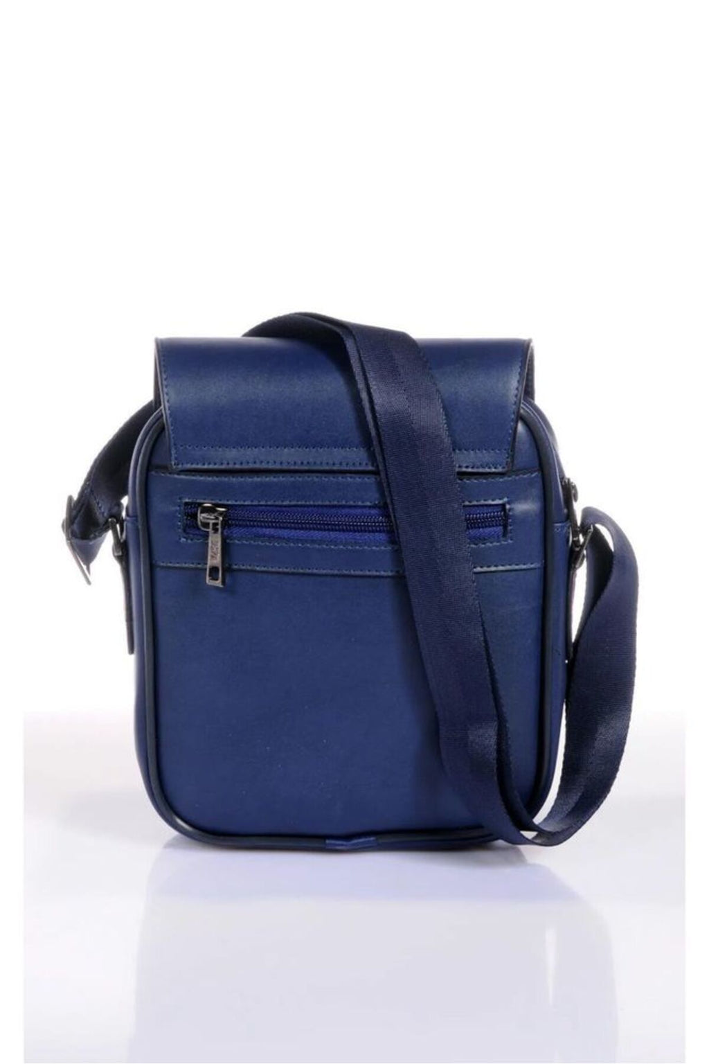 U.S. Polo Assn., Geanta crossbody de piele cu clapa, Bleumarin