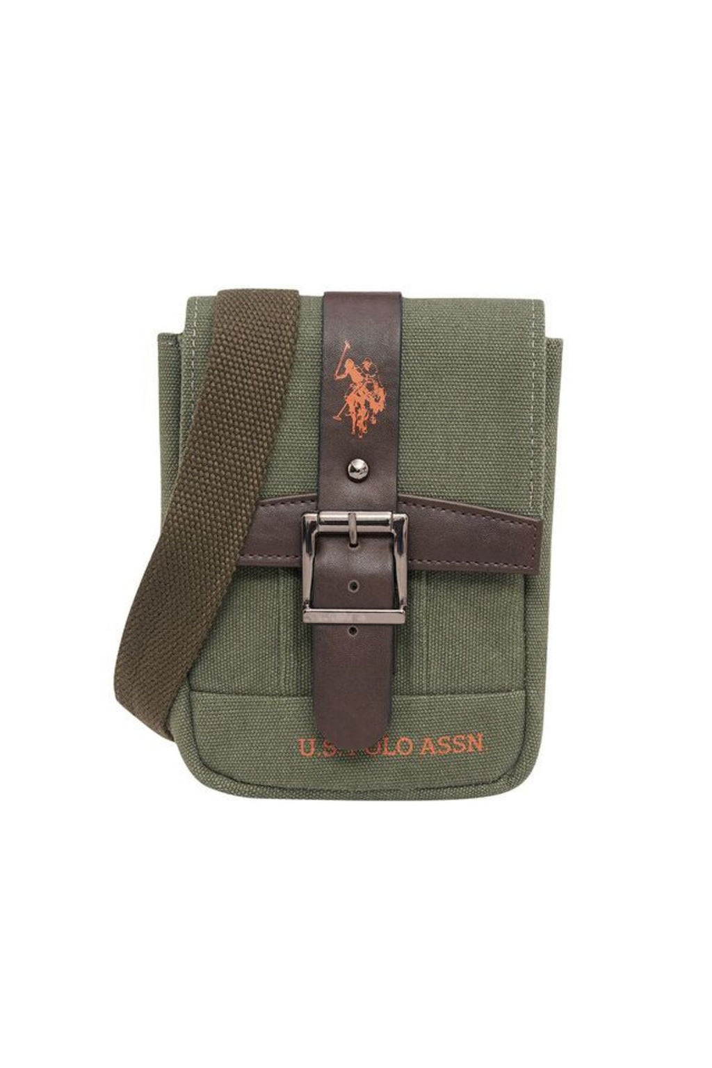 U.S. Polo Assn., Geanta crossbody de denim, Verde feriga