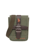 U.S. Polo Assn., Geanta crossbody de denim, Verde feriga