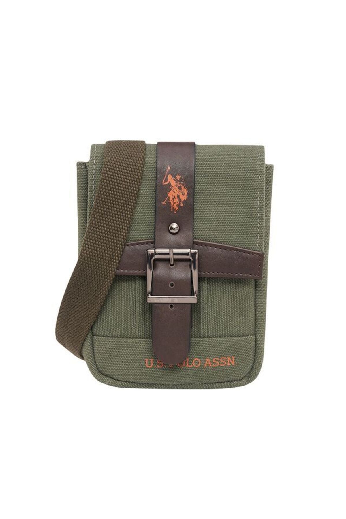 U.S. Polo Assn., Geanta crossbody de denim, Verde feriga