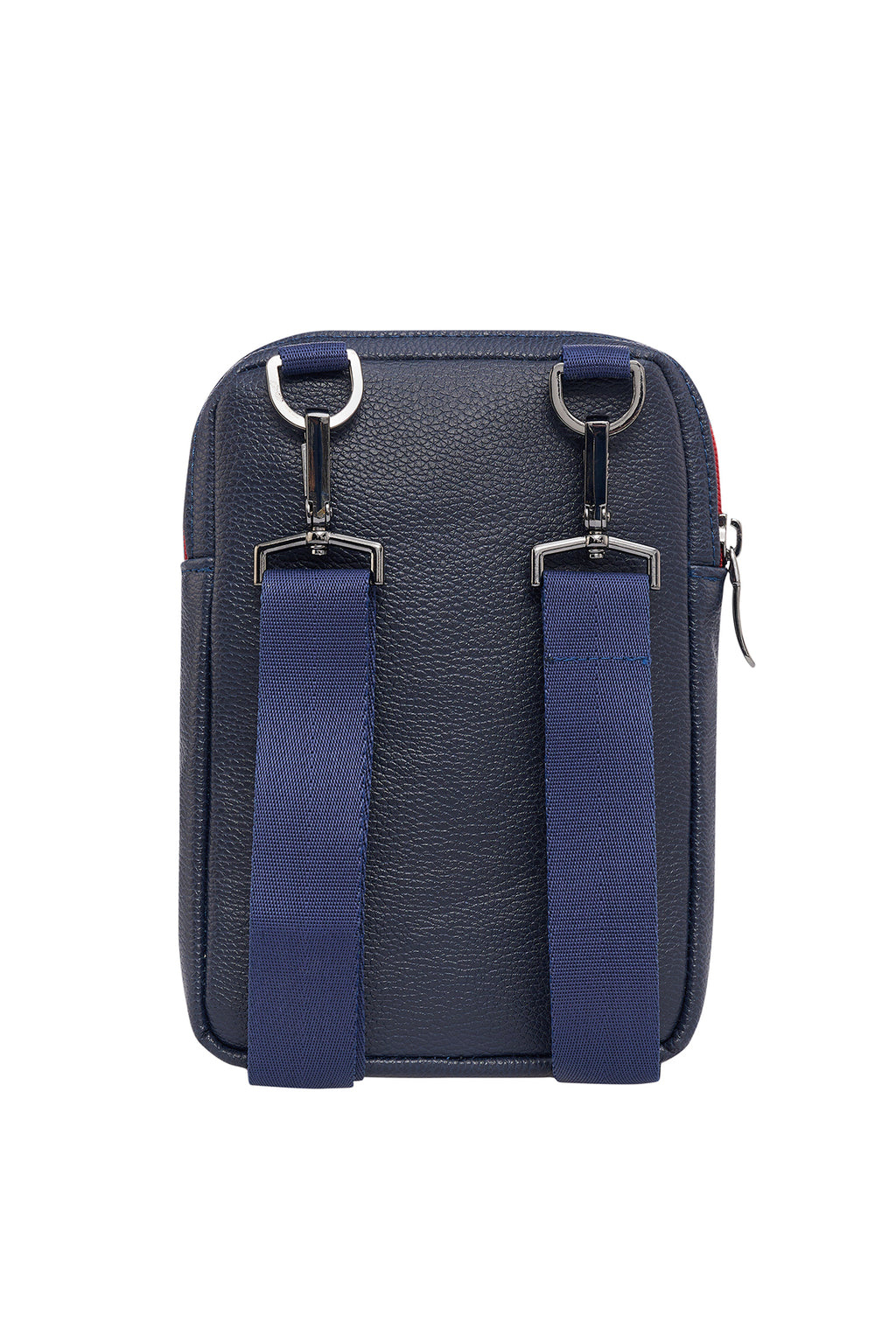 U.S. Polo Assn., Geanta crossbody de piele ecologica in doua nuante, Rosu, Bleumarin