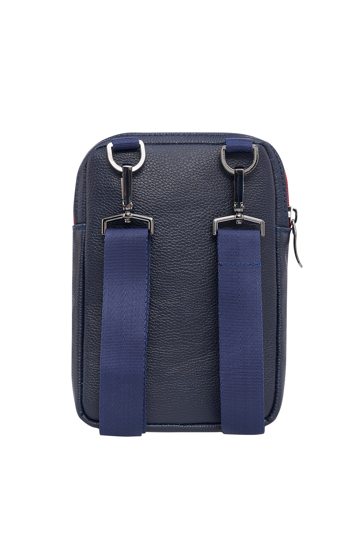 U.S. Polo Assn., Geanta crossbody de piele ecologica in doua nuante, Rosu, Bleumarin