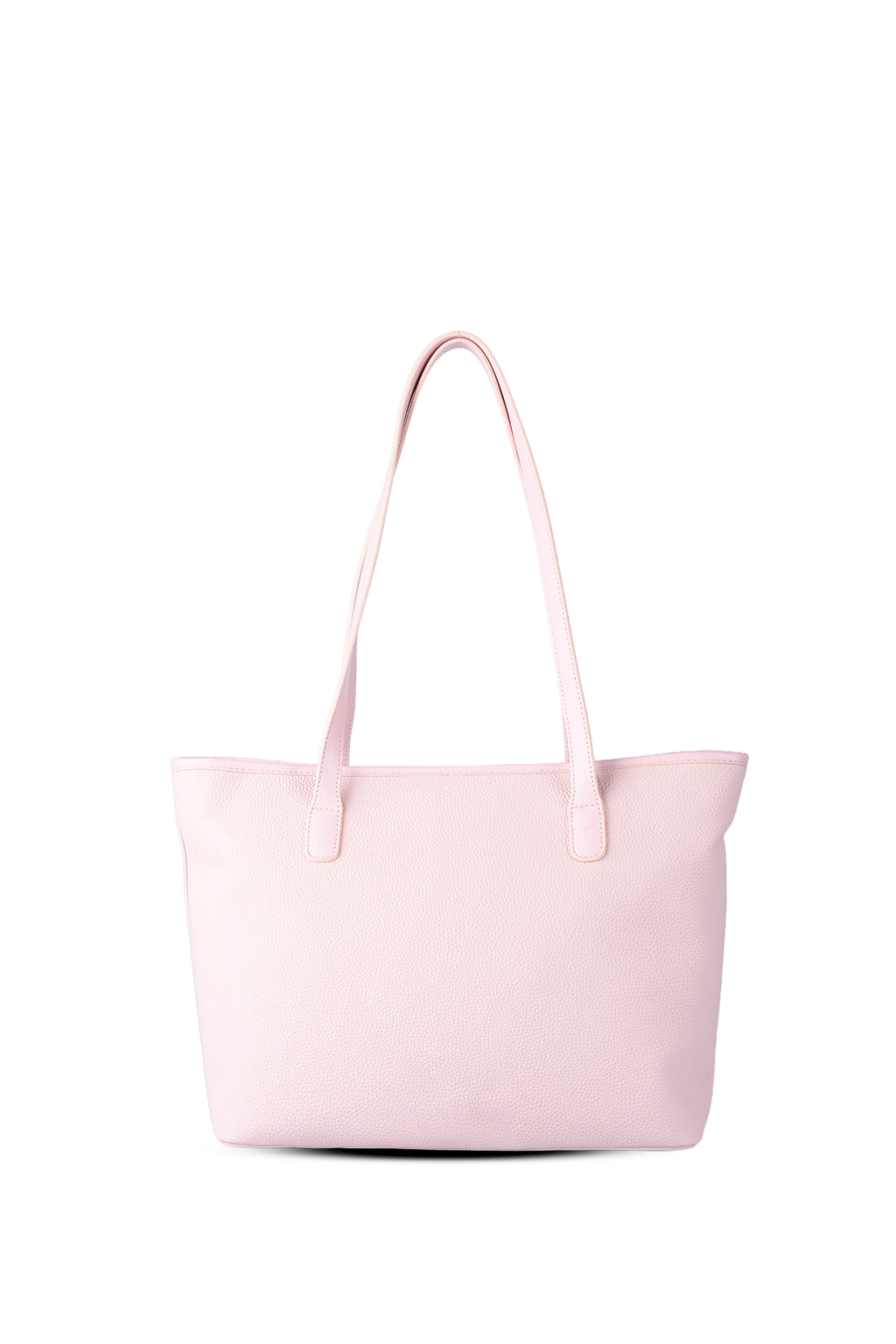 U.S. Polo Assn., Geanta shopper de piele ecologica cu fermoar, Roz pastel