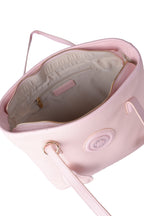 U.S. Polo Assn., Geanta shopper de piele ecologica cu fermoar, Roz pastel