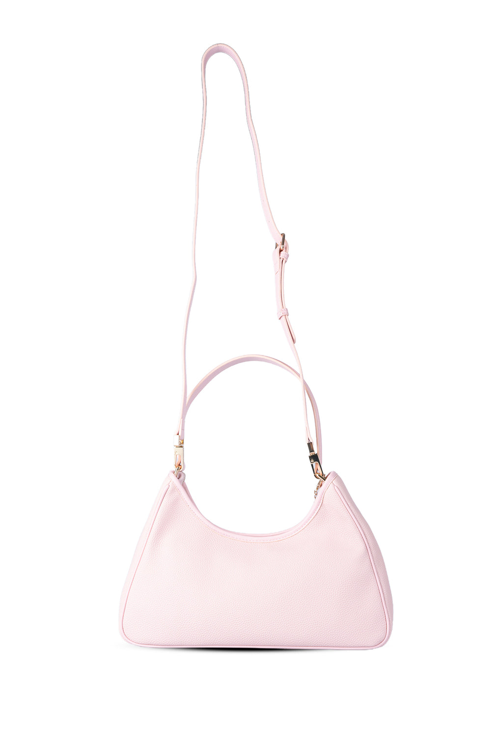 U.S. Polo Assn., Geanta de piele ecologica cu bareta de umar, Roz pastel