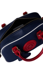 U.S. Polo Assn., Geanta de piele ecologica cu bareta, Rosu, Alb, Bleumarin