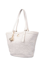 U.S. Polo Assn., Geanta shopper cu model in relief, Crem