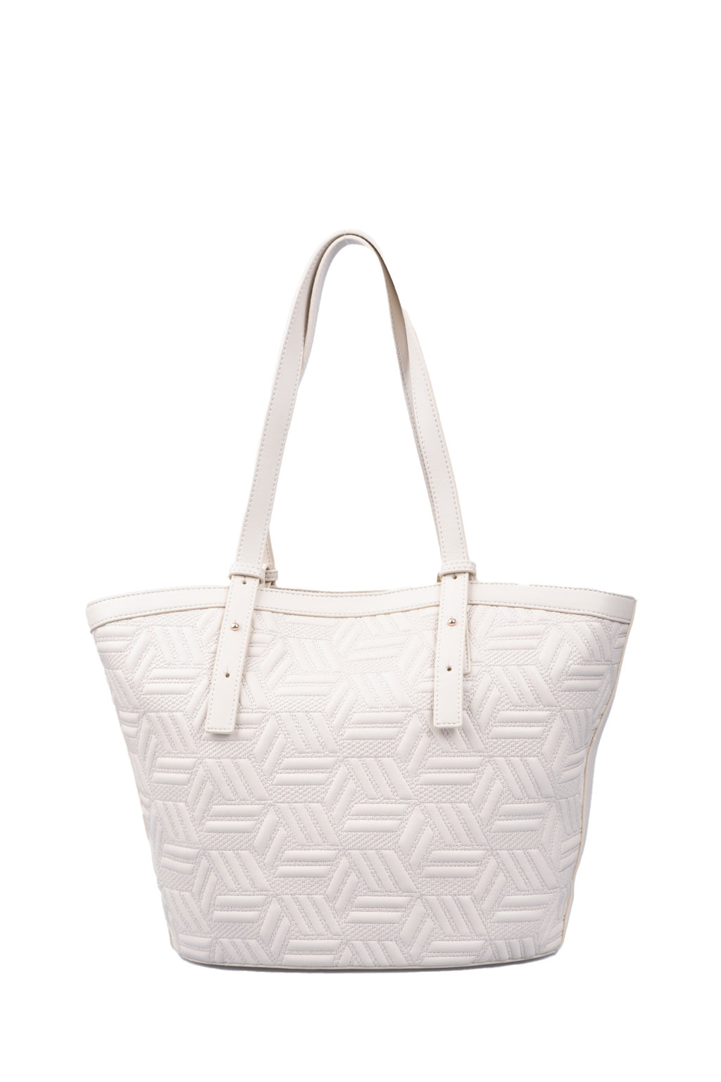 U.S. Polo Assn., Geanta shopper cu model in relief, Crem