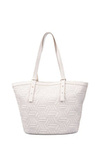 U.S. Polo Assn., Geanta shopper cu model in relief, Crem