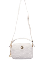 U.S. Polo Assn., Geanta crossbody texturata de piele ecologica, Crem