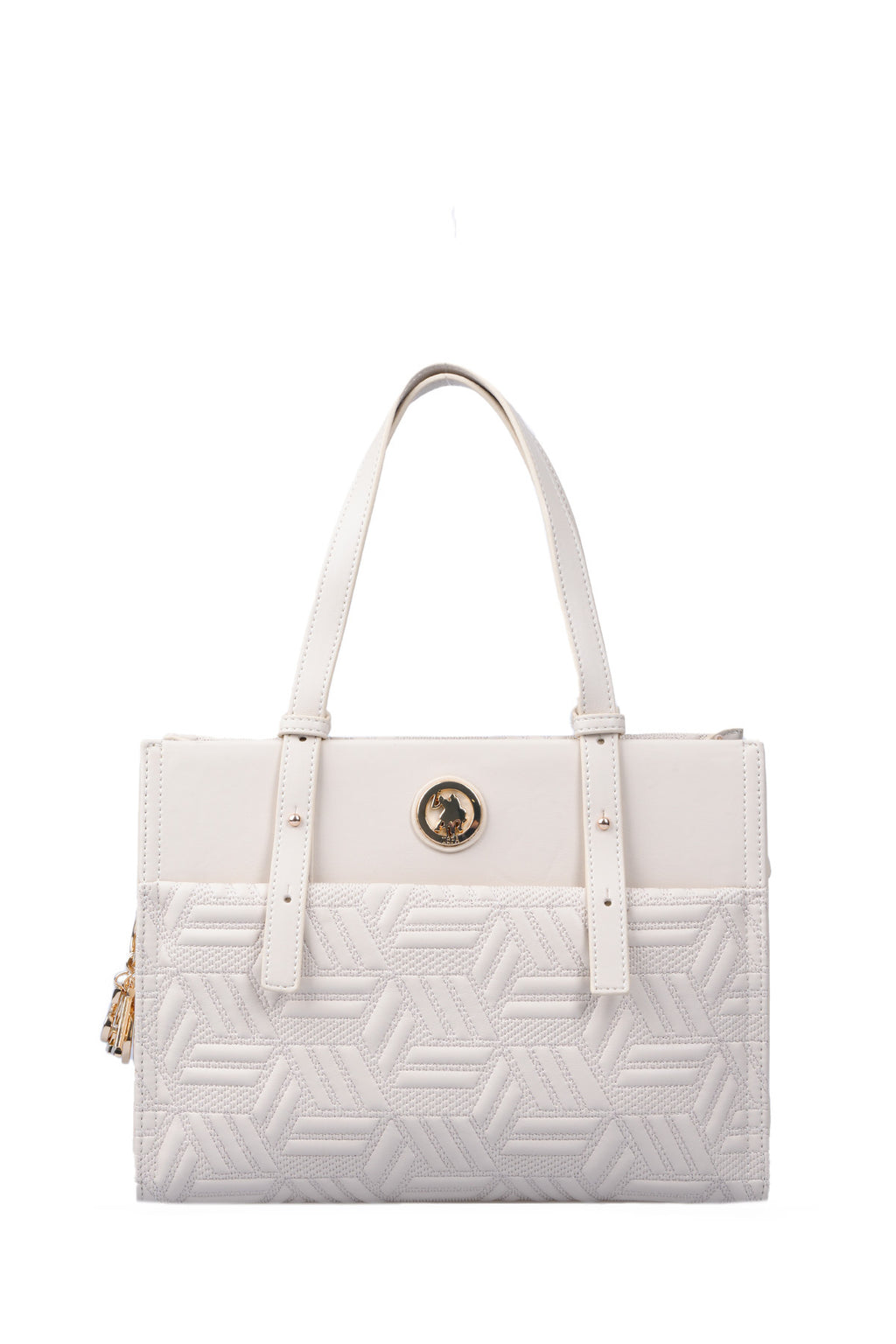 U.S. Polo Assn., Geanta tote de piele ecologica, Crem