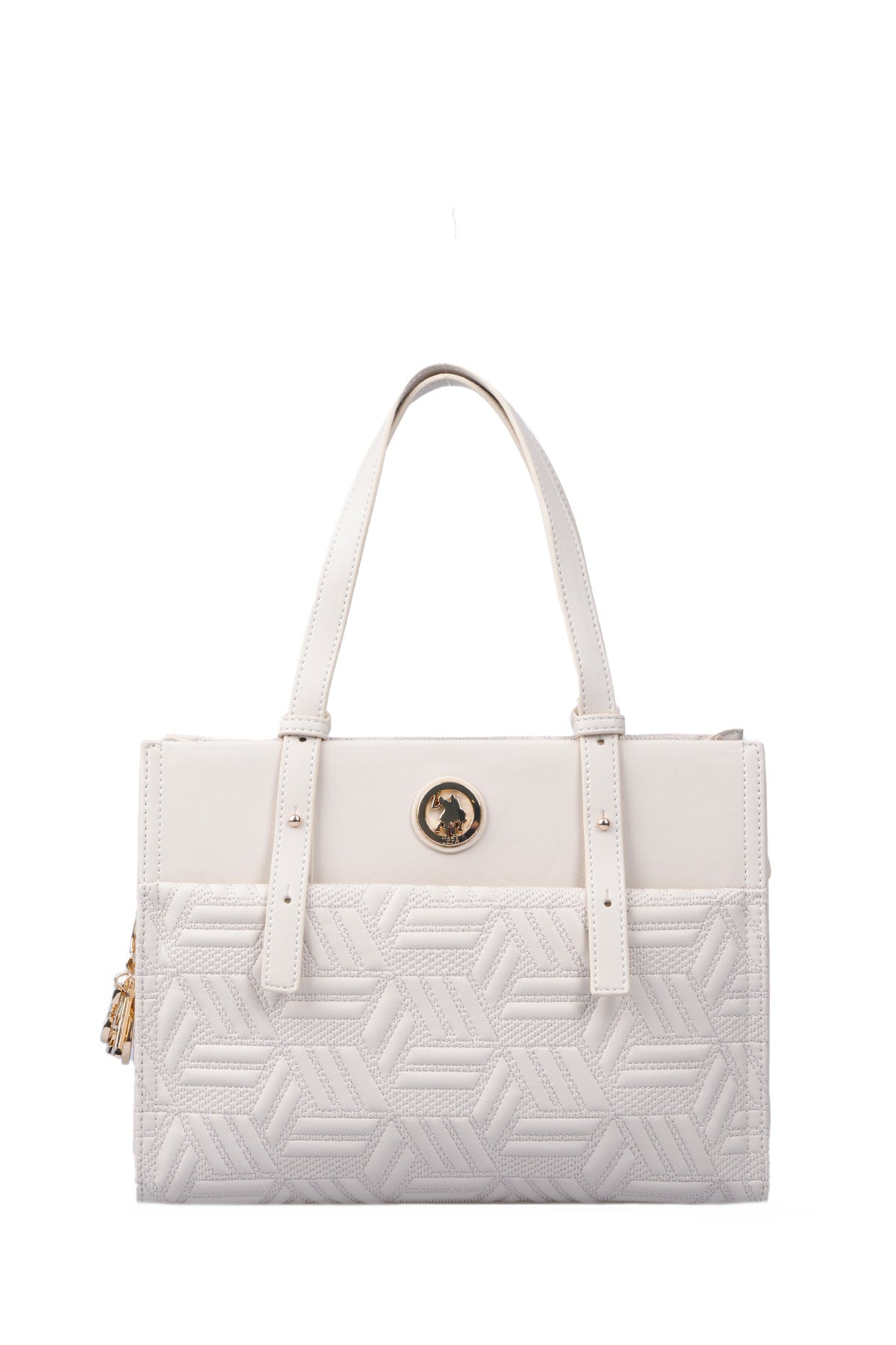 U.S. Polo Assn., Geanta tote de piele ecologica, Crem