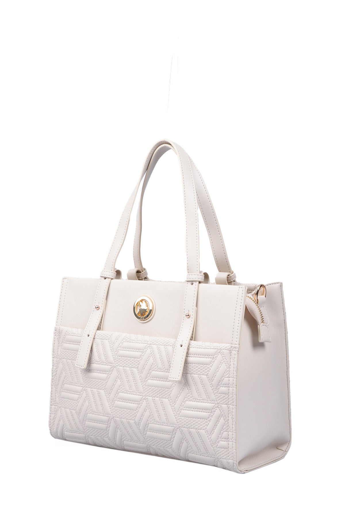 U.S. Polo Assn., Geanta tote de piele ecologica, Crem