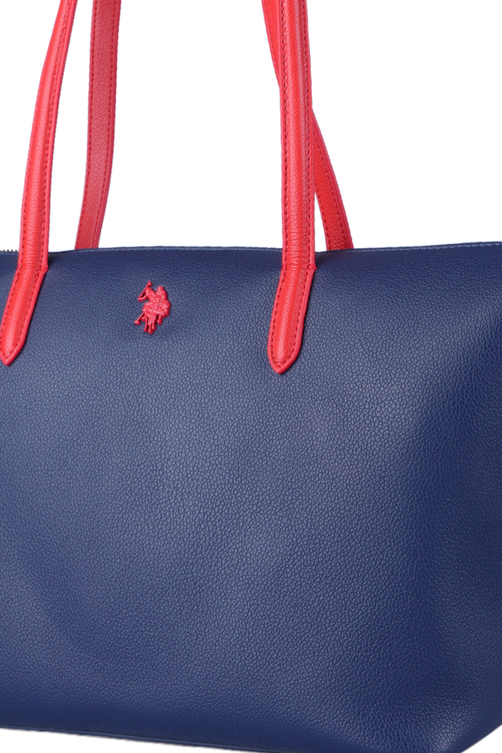 U.S. Polo Assn., Geanta shopper cu logo, Rosu, Bleumarin