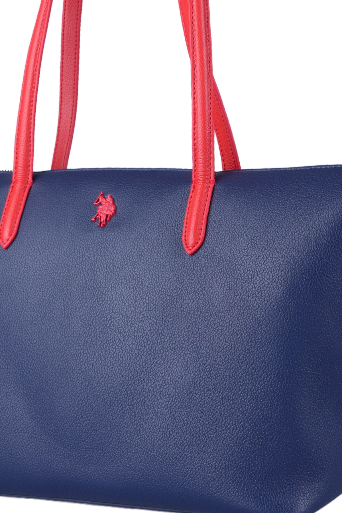 U.S. Polo Assn., Geanta shopper cu logo, Rosu, Bleumarin
