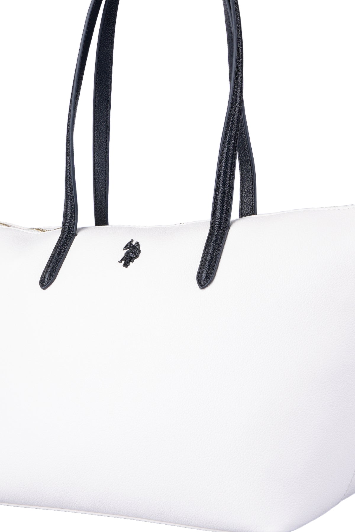 U.S. Polo Assn., Geanta shopper cu logo, Alb, Negru