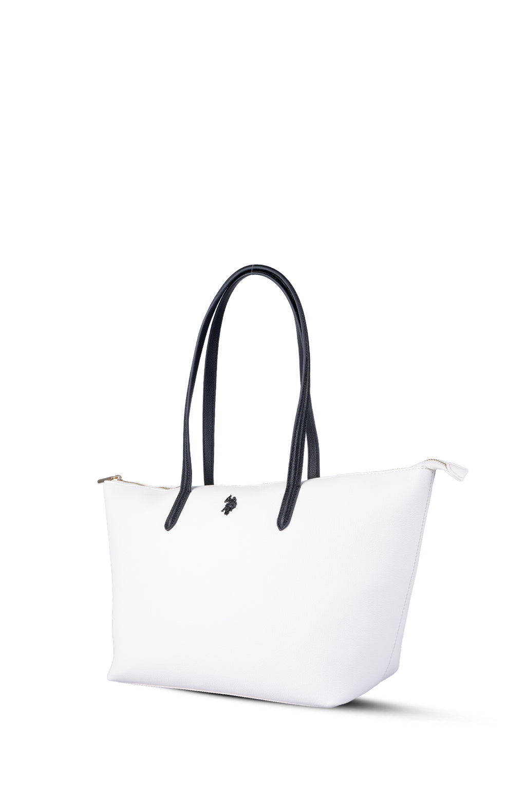 U.S. Polo Assn., Geanta shopper cu logo, Alb, Negru