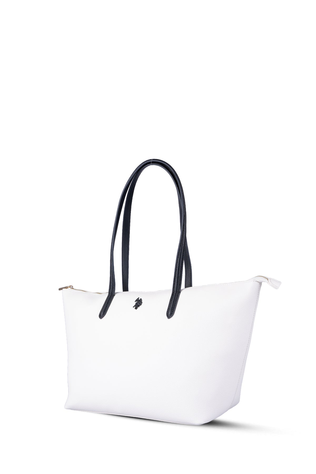 U.S. Polo Assn., Geanta shopper cu logo, Alb, Negru