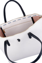 U.S. Polo Assn., Geanta shopper cu logo, Alb, Negru