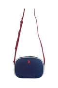 U.S. Polo Assn., Geanta crossbody de piele ecologica, Rosu, Alb, Albastru inchis
