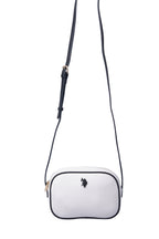 U.S. Polo Assn., Geanta crossbody de piele ecologica, Alb, Negru