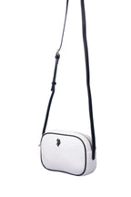 U.S. Polo Assn., Geanta crossbody de piele ecologica, Alb, Negru