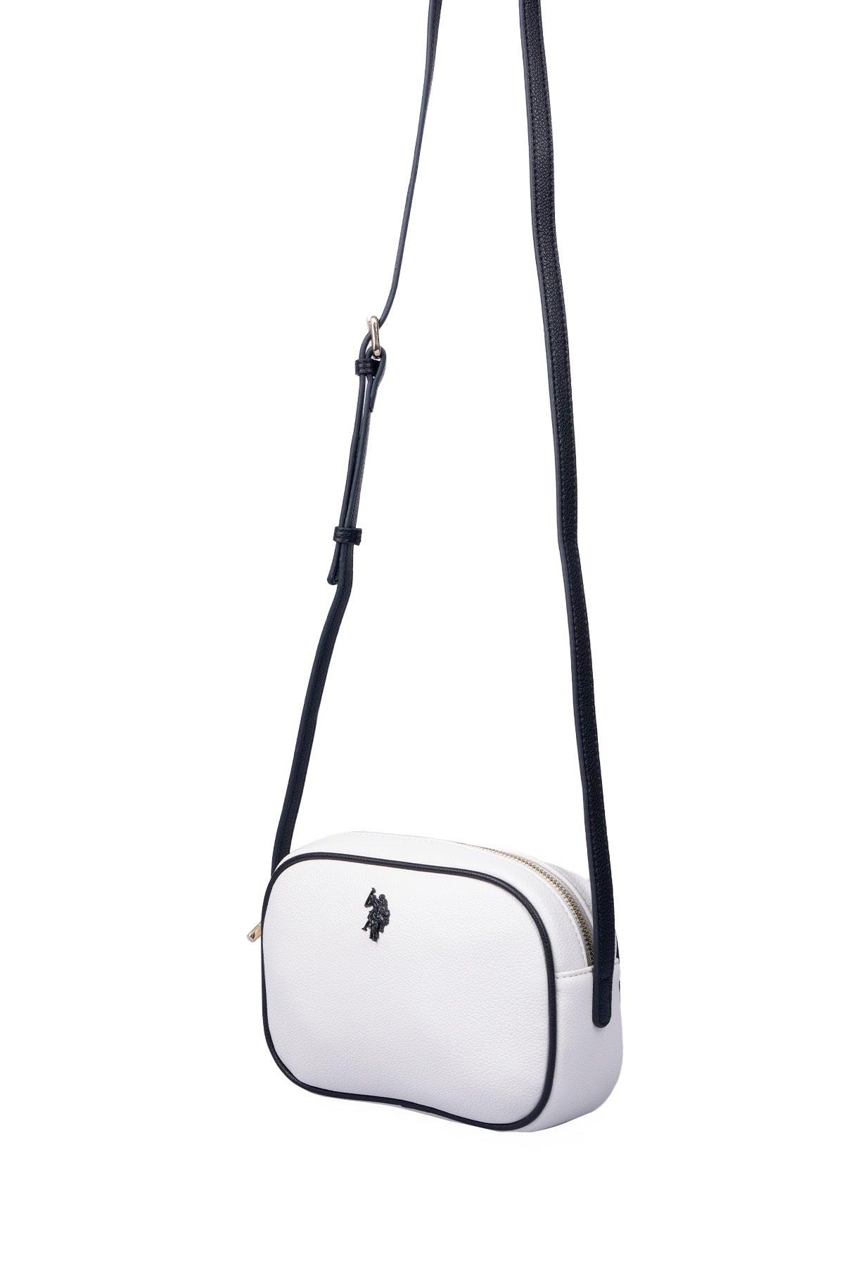 U.S. Polo Assn., Geanta crossbody de piele ecologica, Alb, Negru