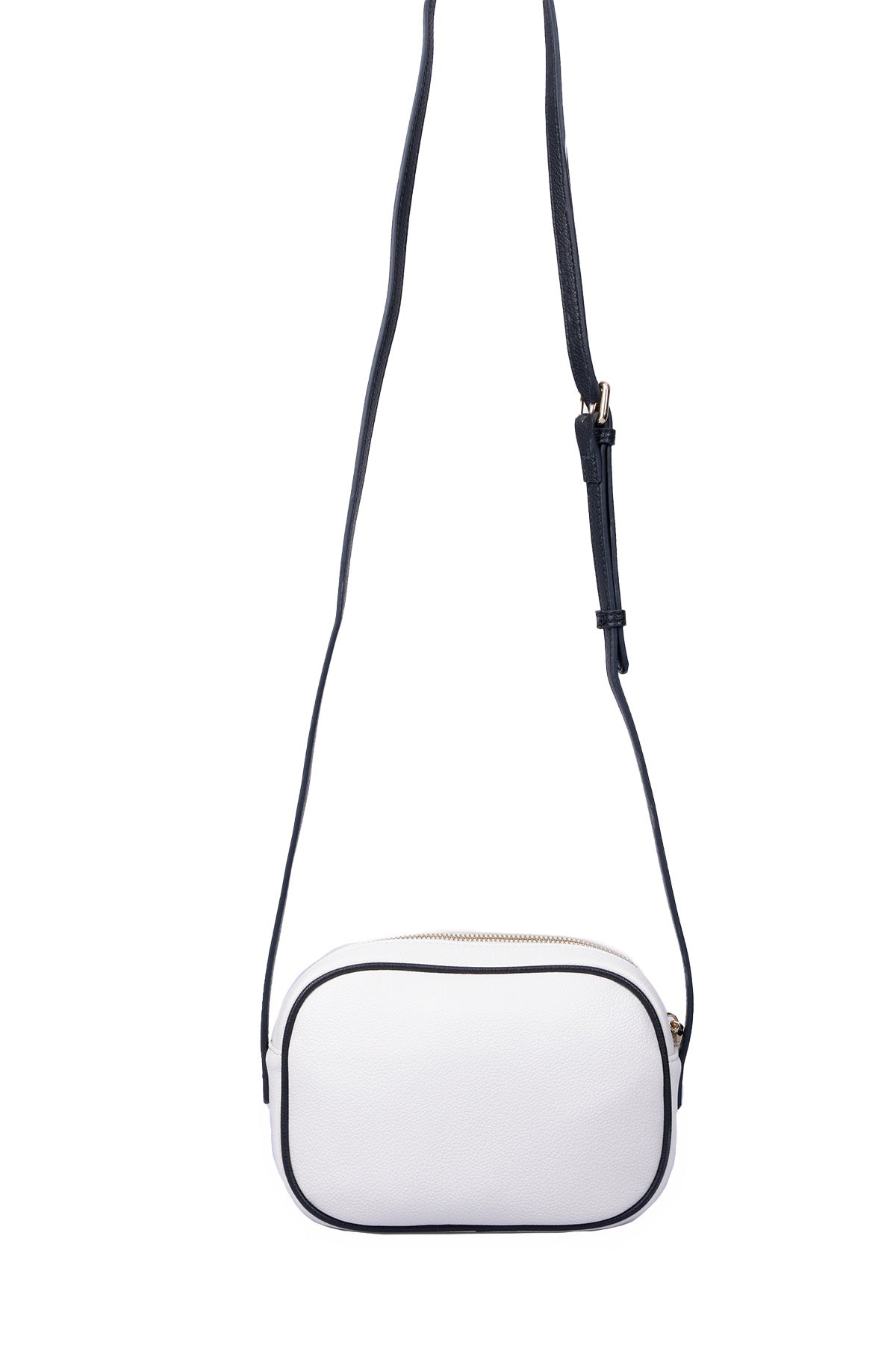 U.S. Polo Assn., Geanta crossbody de piele ecologica, Alb, Negru