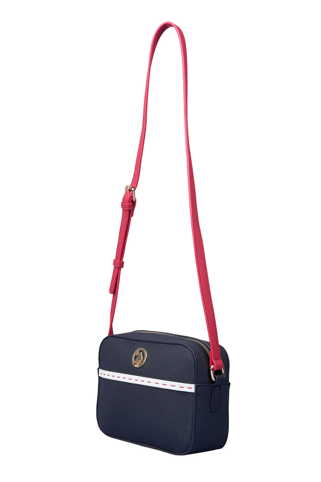 U.S. Polo Assn., Geanta crossbody cu logo, Rosu, Alb, Bleumarin