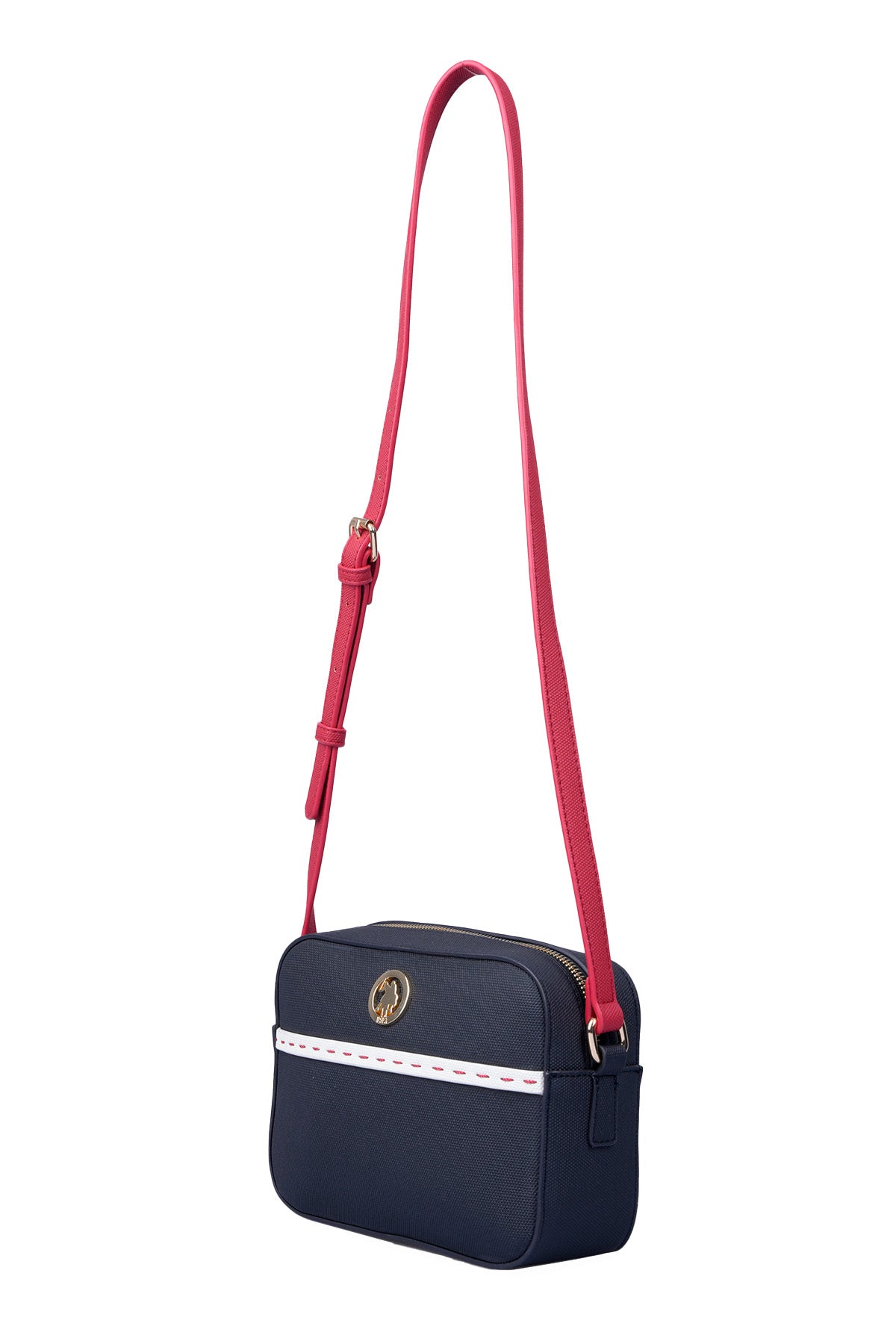 U.S. Polo Assn., Geanta crossbody cu logo, Rosu, Alb, Bleumarin