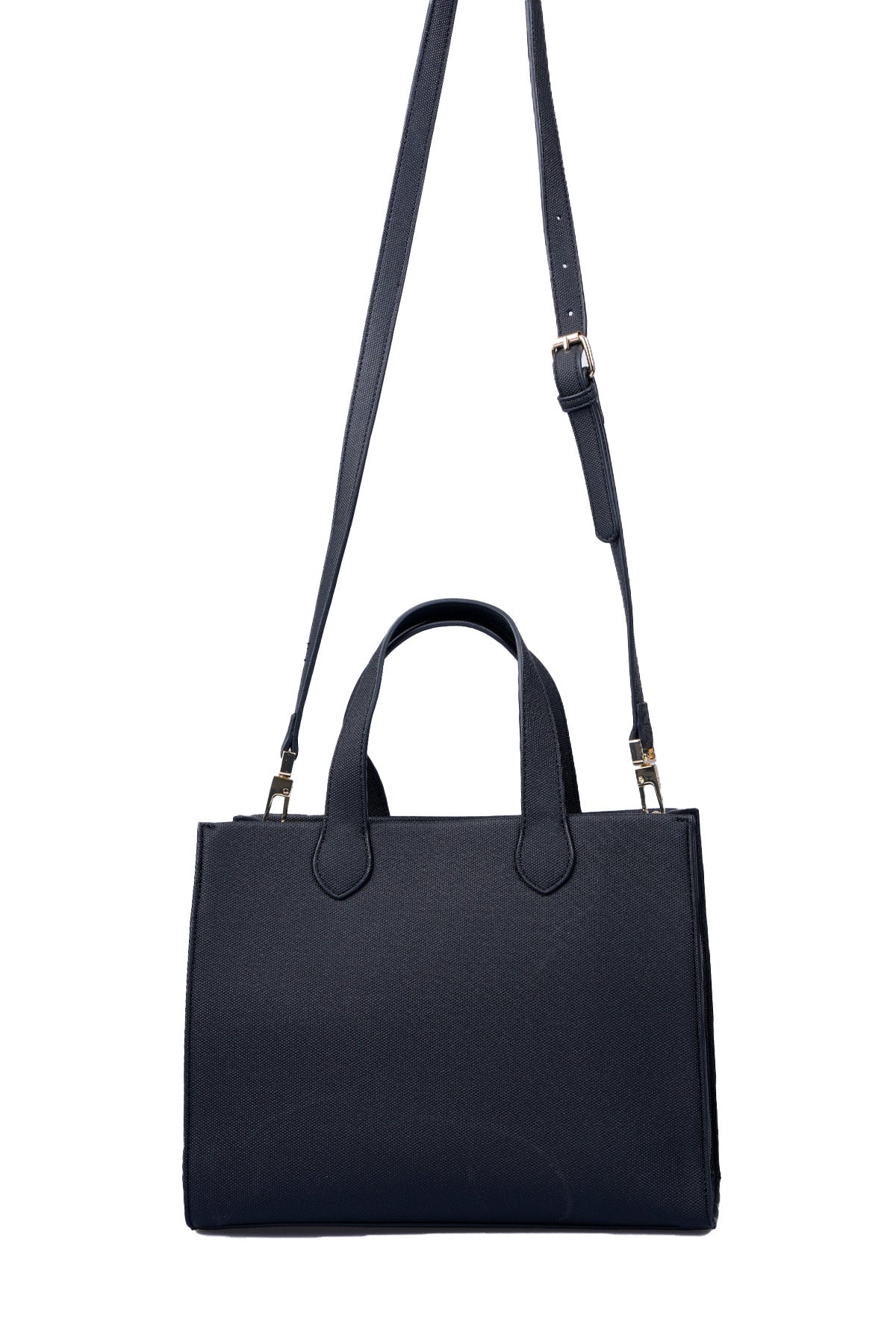 U.S. Polo Assn., Geanta de piele ecologica cu bareta, Negru