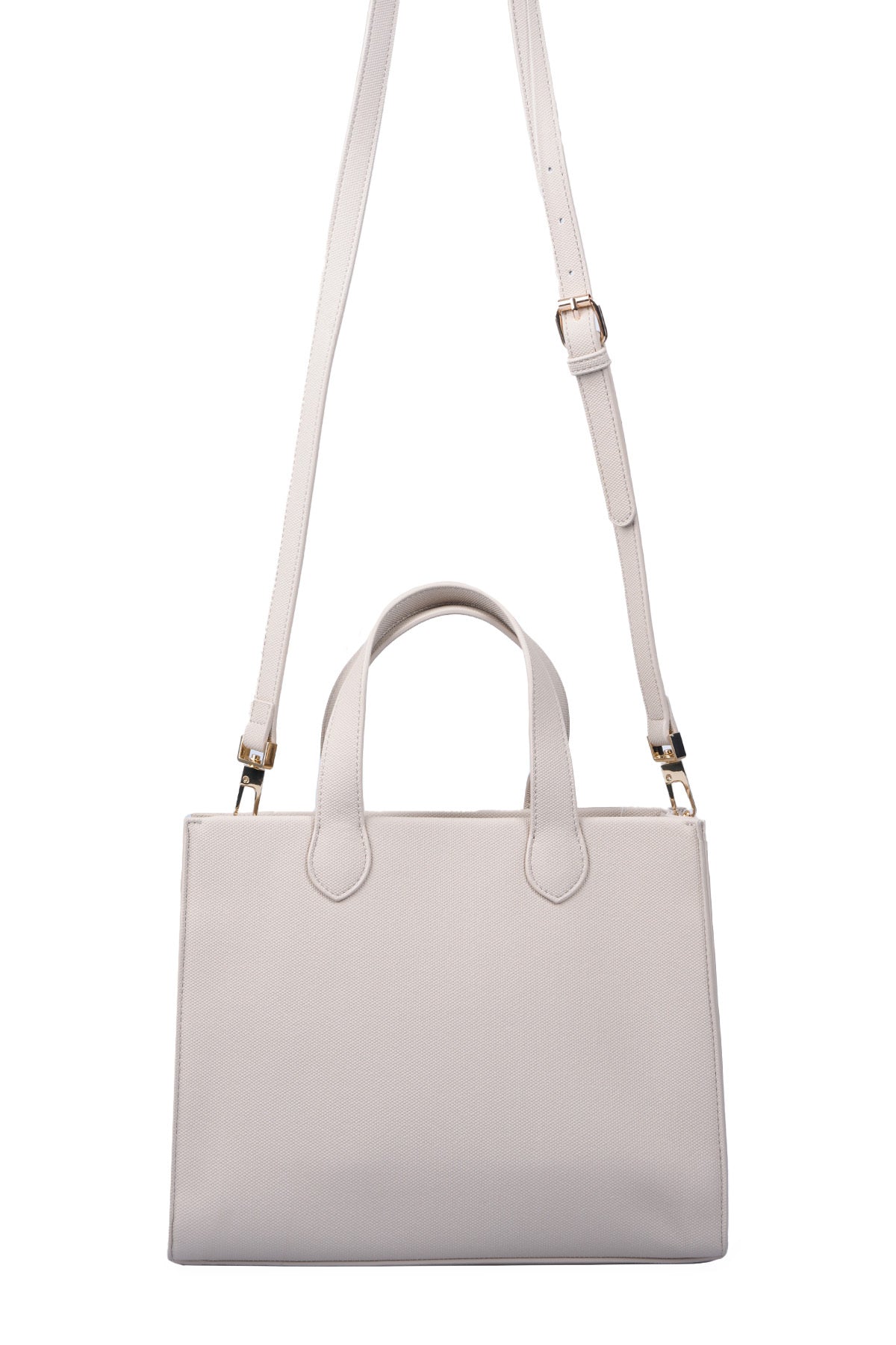 U.S. Polo Assn., Geanta de piele ecologica cu bareta, Alb fildes