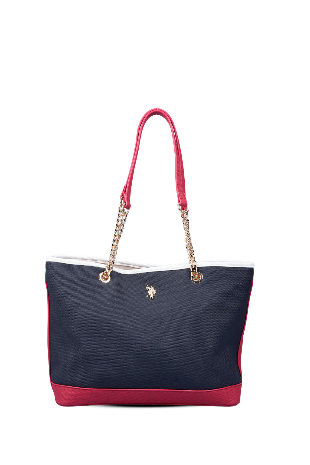 U.S. Polo Assn., Geanta tote cu logo, Rosu, Alb, Bleumarin