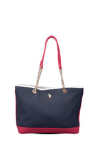 U.S. Polo Assn., Geanta tote cu logo, Rosu, Alb, Bleumarin