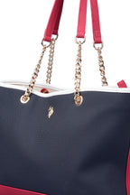 U.S. Polo Assn., Geanta tote cu logo, Rosu, Alb, Bleumarin