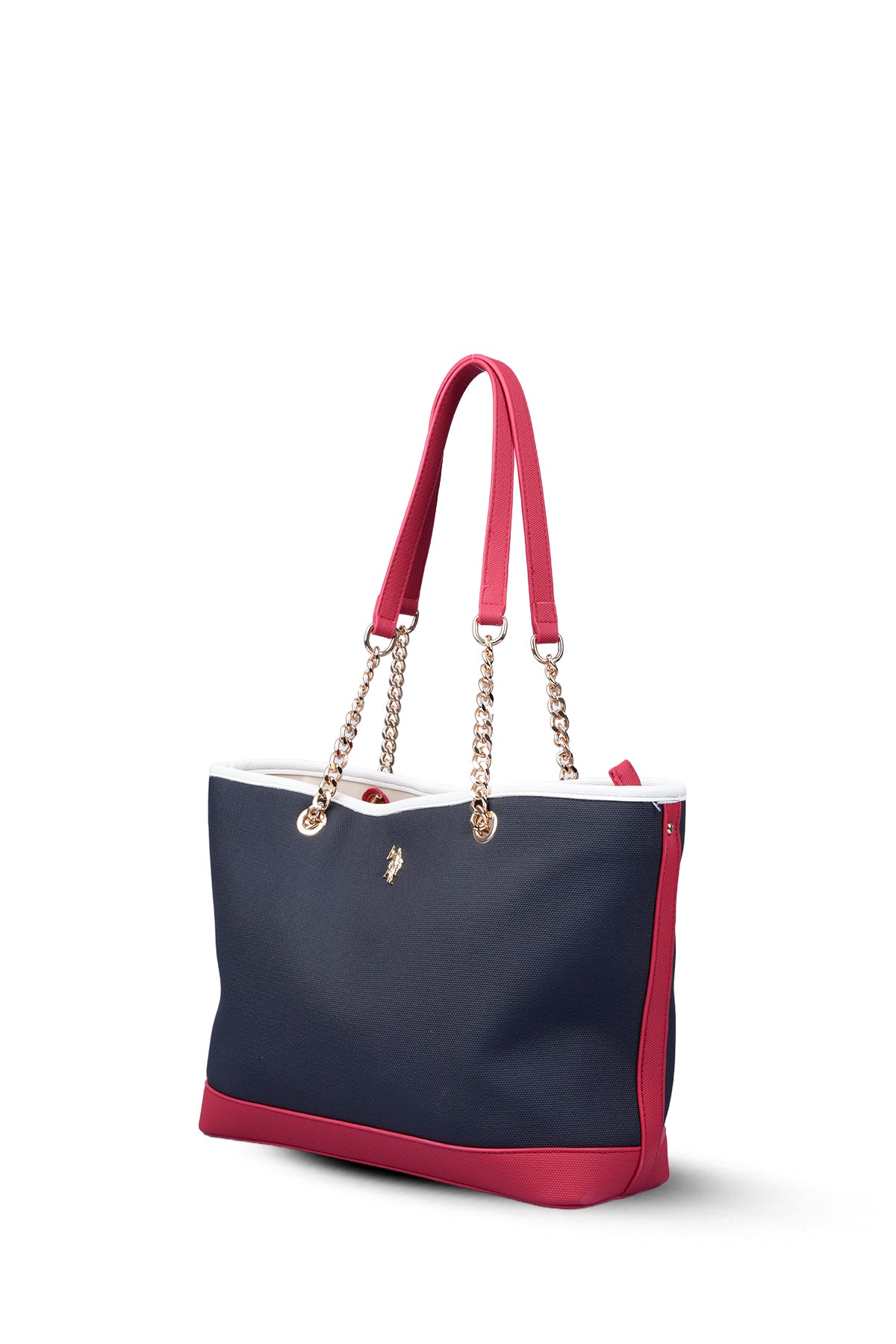 U.S. Polo Assn., Geanta tote cu logo, Rosu, Alb, Bleumarin