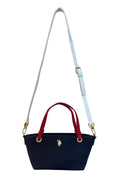 U.S. Polo Assn., Geanta cu maner si logo, Rosu, Alb, Bleumarin