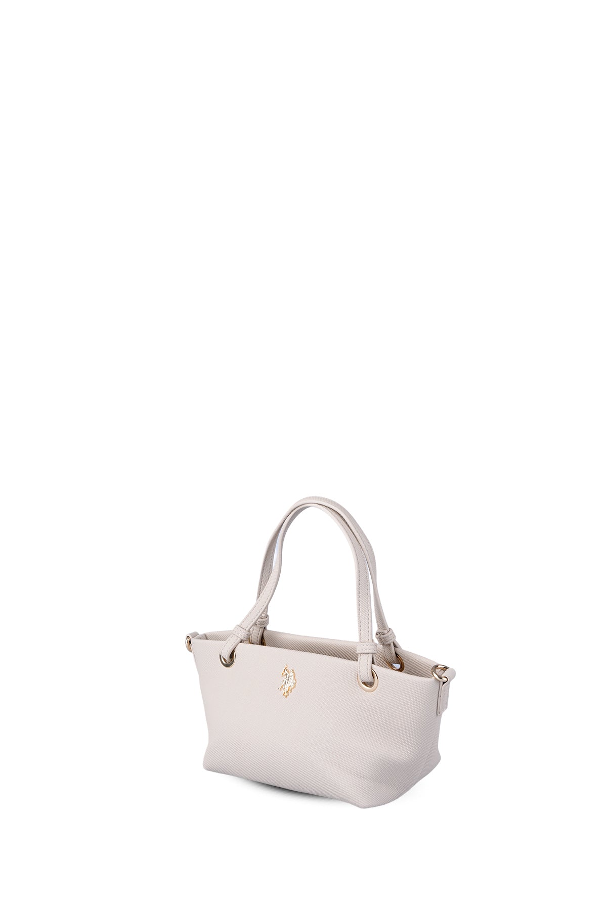 U.S. Polo Assn., Geanta cu maner si logo, Alb fildes