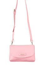 U.S. Polo Assn., Geanta crossbody de piele ecologica cu bareta detasabila, Roz pastel
