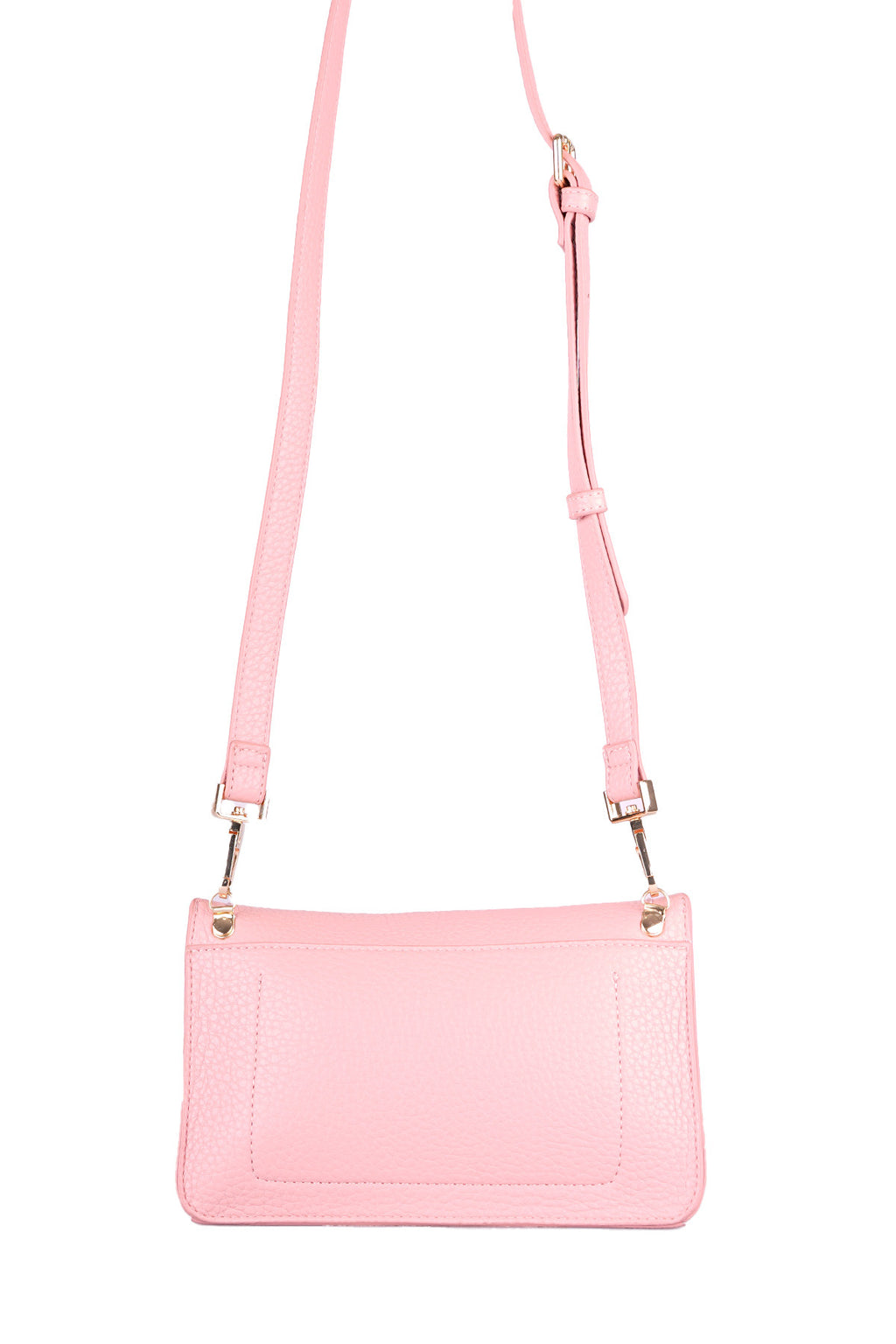 U.S. Polo Assn., Geanta crossbody de piele ecologica cu bareta detasabila, Roz pastel