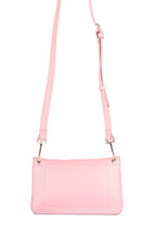 U.S. Polo Assn., Geanta crossbody de piele ecologica cu bareta detasabila, Roz pastel