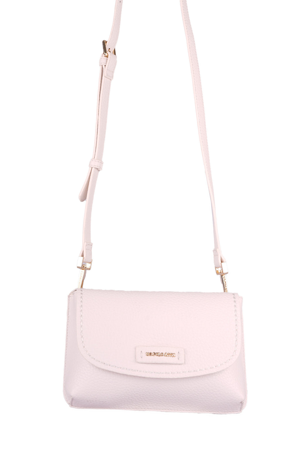 U.S. Polo Assn., Geanta crossbody de piele ecologica cu bareta detasabila, Alb