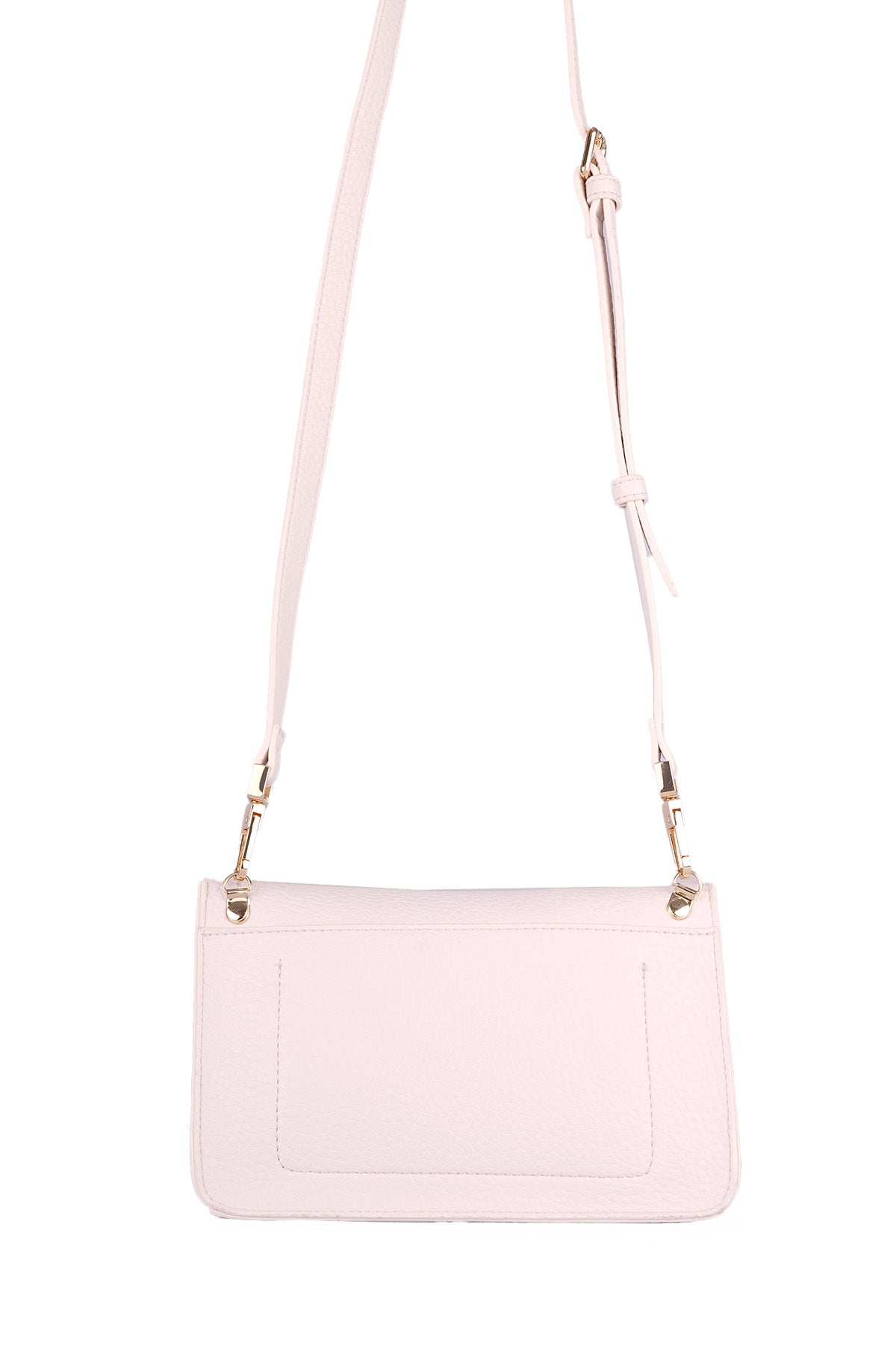 U.S. Polo Assn., Geanta crossbody de piele ecologica cu bareta detasabila, Alb