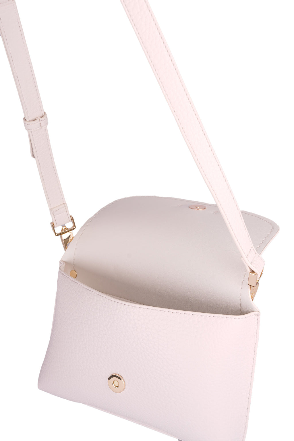 U.S. Polo Assn., Geanta crossbody de piele ecologica cu bareta detasabila, Alb