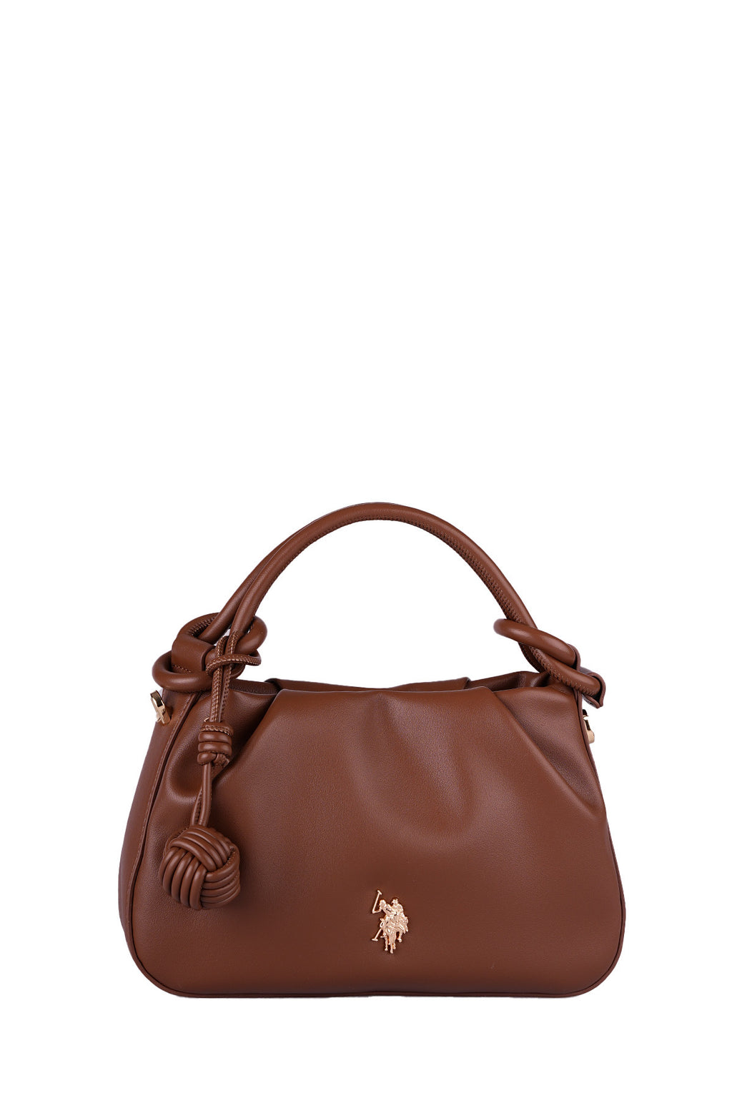 U.S. Polo Assn., Geanta cu maner si logo, Maro